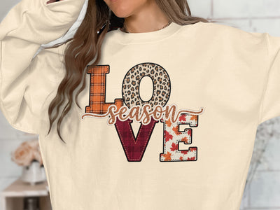 Love Season Letter Print Long Sleeve Shirt