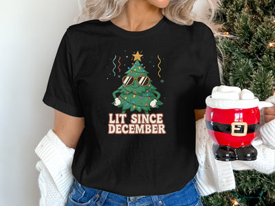 Lit Since December Christmas Shirt Casual Tee
