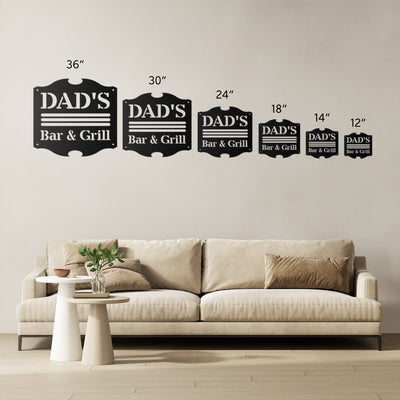 Dad's Bar and Grill Metal Sign