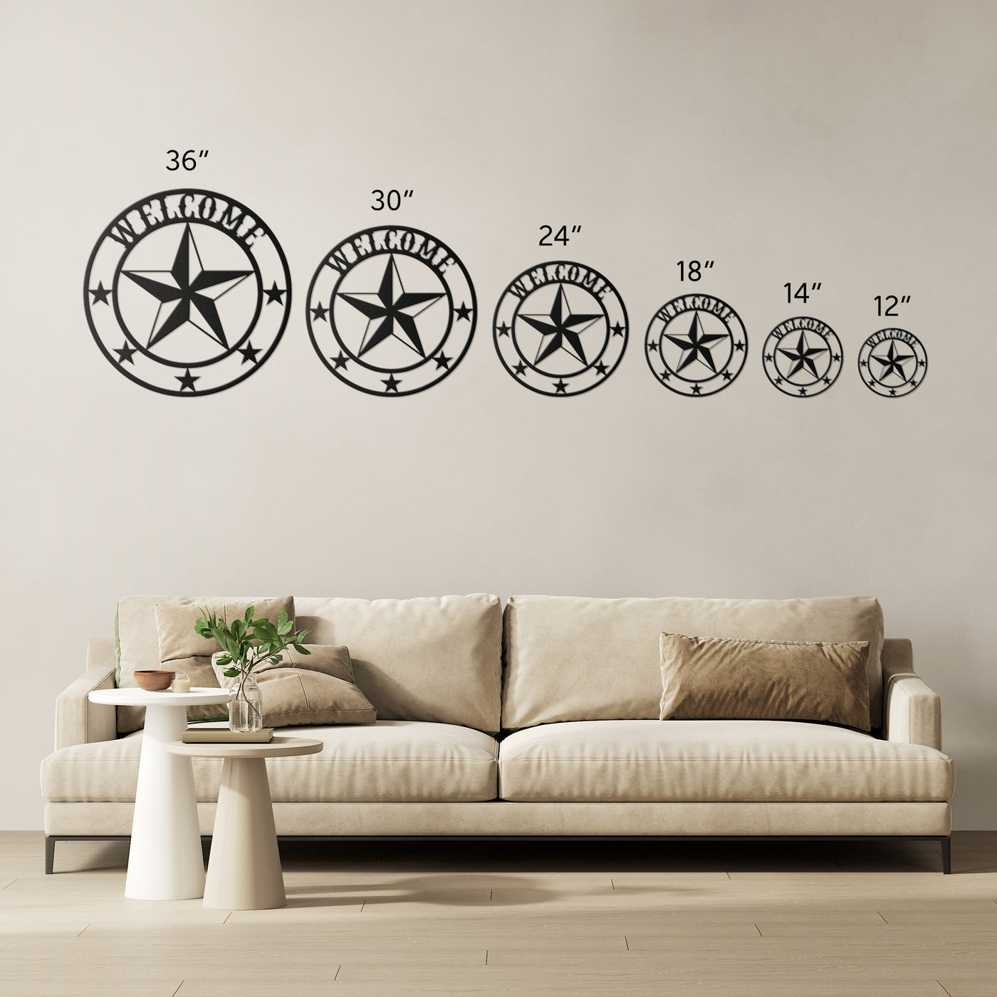 Welcome Star Metal Sign