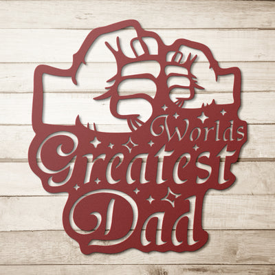 World's Greatest Dad Metal Sign