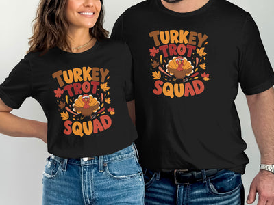 Turkey Trot Squad Graphic Tee for Thanksgiving