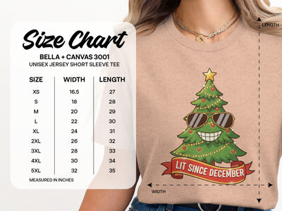Funny Christmas Tree Lit Since December T-shirt