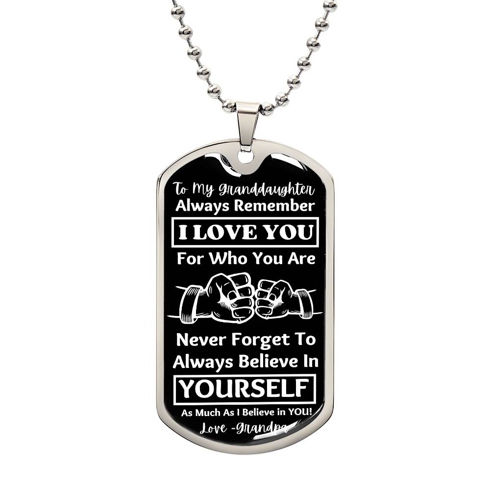 To My Granddaughter, From Grandpa Dog Tag