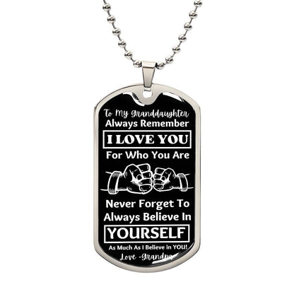 To My Granddaughter, From Grandpa Dog Tag