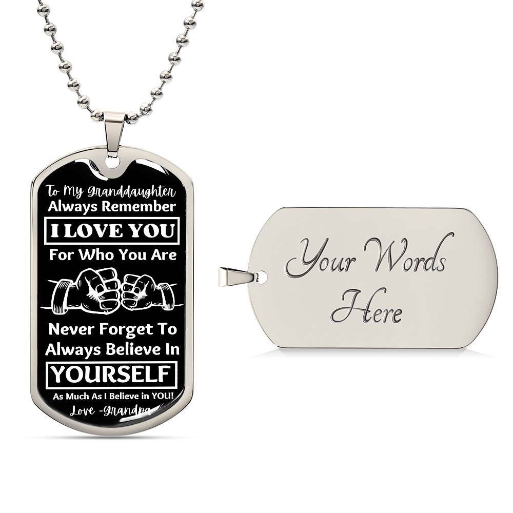 To My Granddaughter, From Grandpa Dog Tag