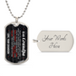 To My Grandpa Necklace from Grandson – silver dog tag with optional custom engraving on the back