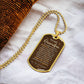To My Grandpa Necklace from Granddaughter – 18k gold finish dog tag necklace on soft fabric