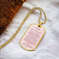 To My Granddaughter Necklace from Grandma – 18k gold finish dog tag necklace on soft fabric
