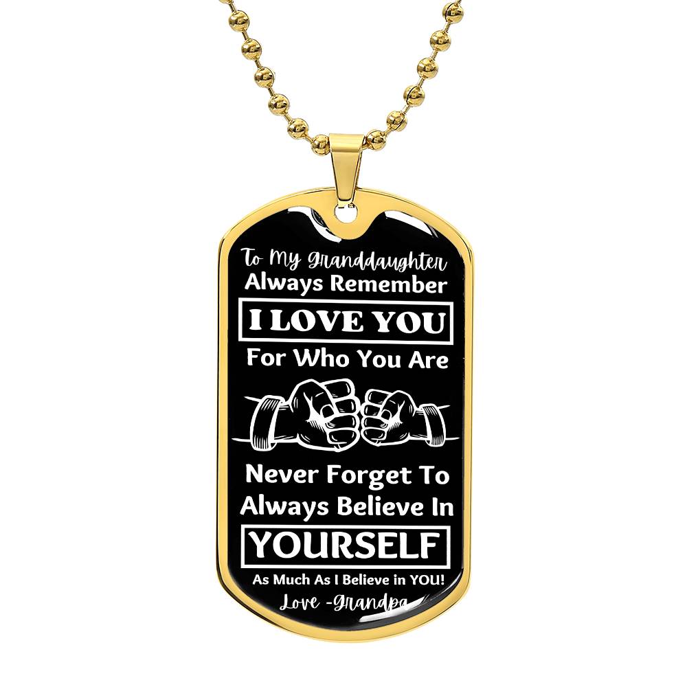 To My Granddaughter, From Grandpa Dog Tag