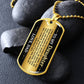 To My Daughter Necklace from Dad – gold dog tag necklace on dark stones
