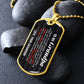 To My Grandpa Necklace from Grandson – gold dog tag necklace on dark stones