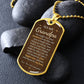 To My Grandpa Necklace from Granddaughter – gold dog tag necklace on dark stones