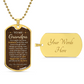 To My Grandpa Necklace from Granddaughter – 18k gold finish dog tag with optional custom engraving on the back