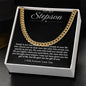 To My Stepson Cuban Link Chain with Oezzo message card – photo 12