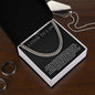 To My Father-in-Law Cuban Link Chain with original Oezzo message card in gift box