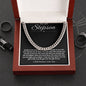 To My Stepson Cuban Link Chain with Oezzo message card – photo 13