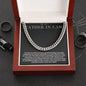 To My Father-in-Law Cuban Link Chain with Oezzo message card – photo 13