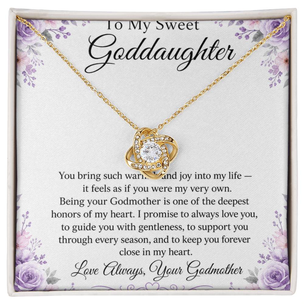 To My Goddaughter Love Knot Necklace with Oezzo message card – photo 2