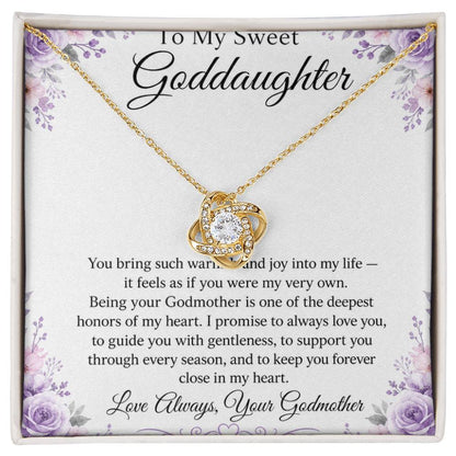 To My Goddaughter Love Knot Necklace with Oezzo message card – photo 2