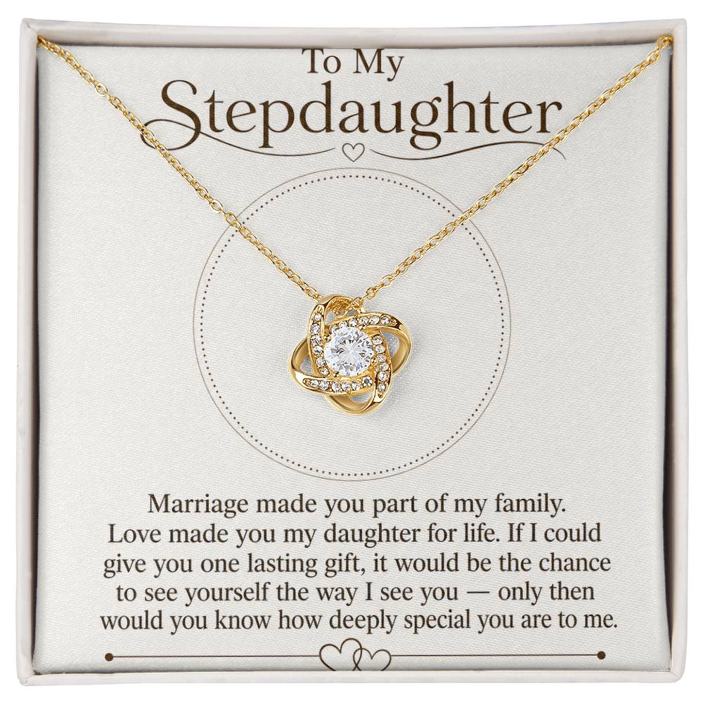To My Stepdaughter Love Knot Necklace with Oezzo message card – photo 2