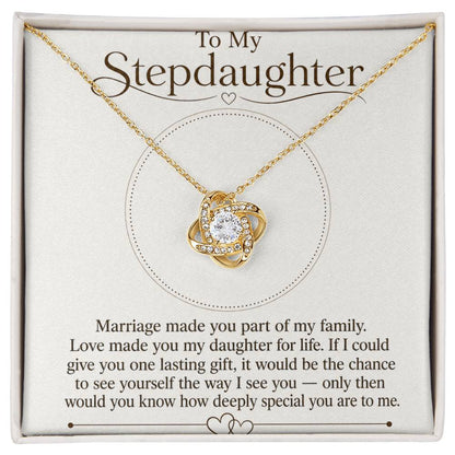 To My Stepdaughter Love Knot Necklace with Oezzo message card – photo 2