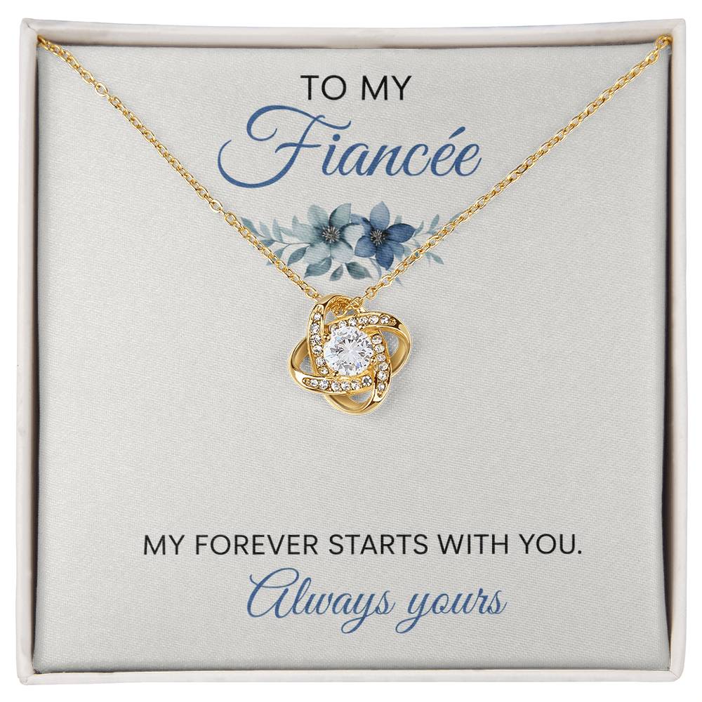 To My Fiancée Love Knot Necklace with Oezzo message card – photo 2