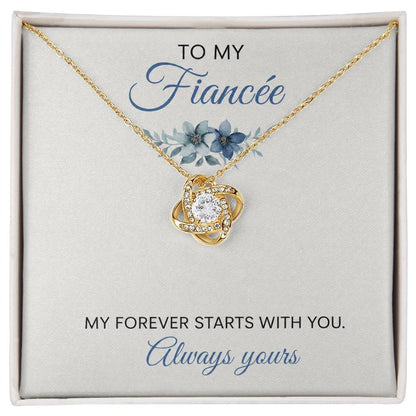 To My Fiancée Love Knot Necklace with Oezzo message card – photo 2