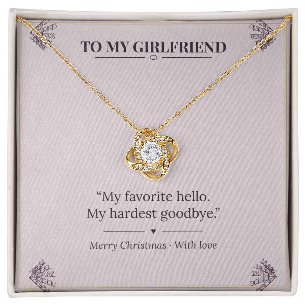 To My Girlfriend Love Knot Necklace with Oezzo message card – photo 2