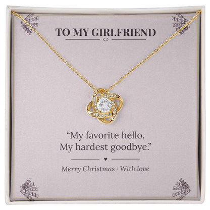 To My Girlfriend Love Knot Necklace with Oezzo message card – photo 2