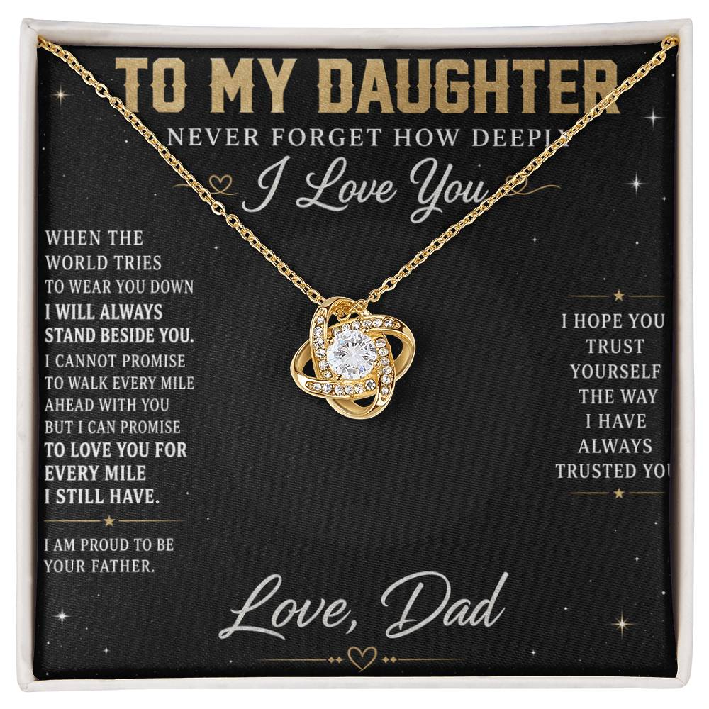 To My Daughter Love Knot Necklace with Oezzo message card – photo 2