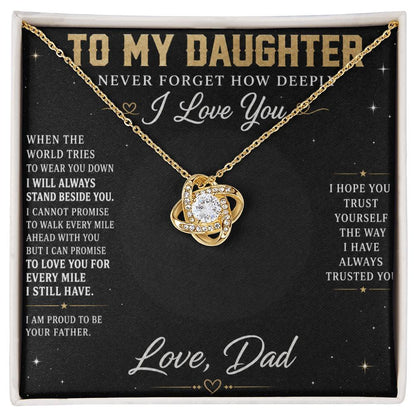 To My Daughter Love Knot Necklace with Oezzo message card – photo 2