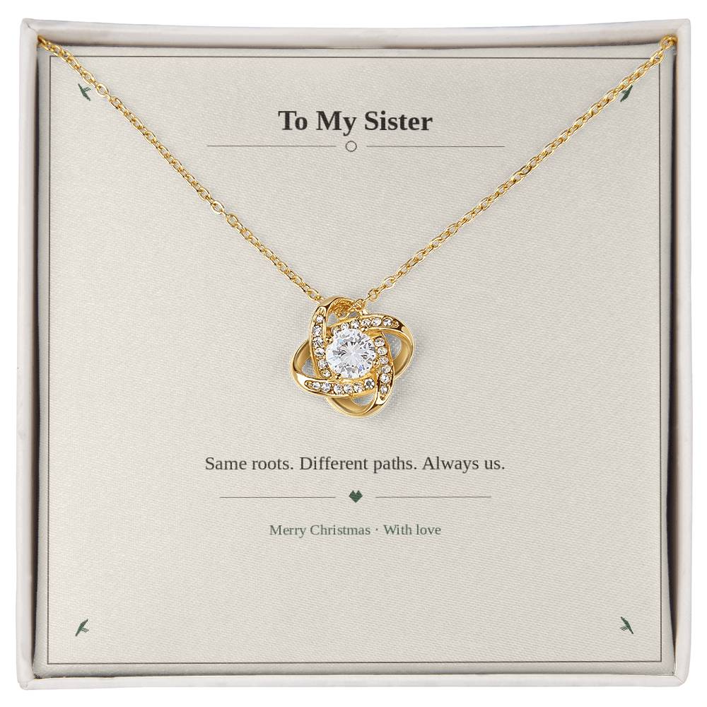 To My Sister Love Knot Necklace with Oezzo message card – photo 2