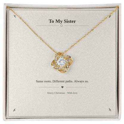 To My Sister Love Knot Necklace with Oezzo message card – photo 2