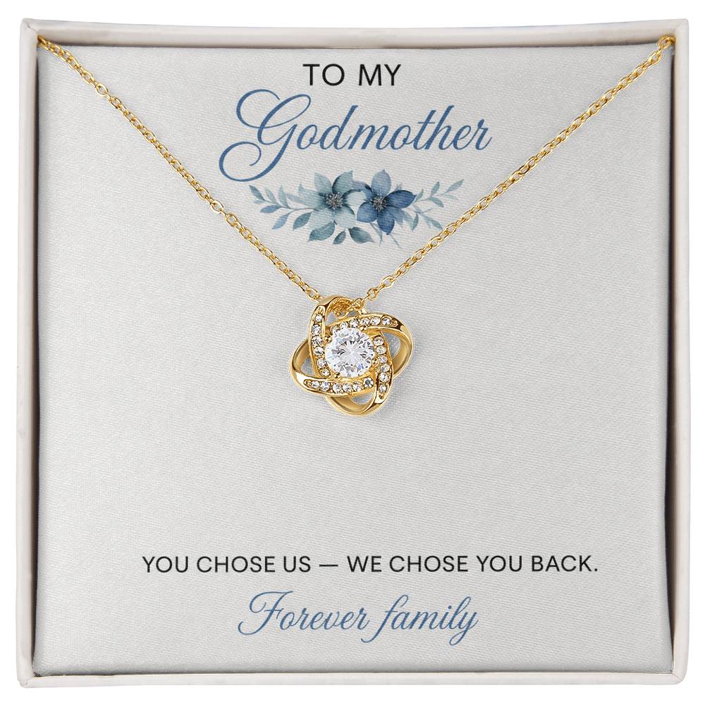 To My Godmother Love Knot Necklace with Oezzo message card – photo 2