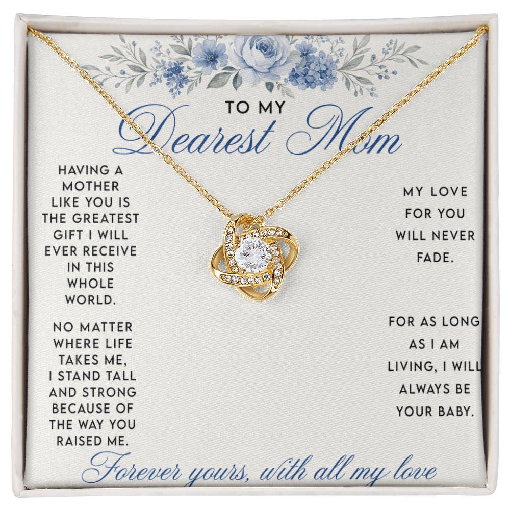To My Mom Love Knot Necklace with Oezzo message card – photo 2