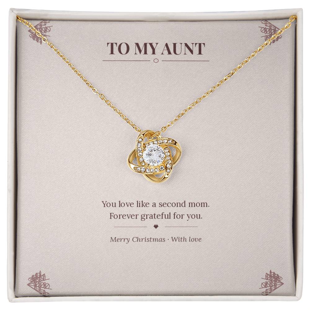 To My Aunt Love Knot Necklace with Oezzo message card – photo 2