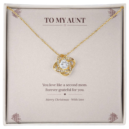 To My Aunt Love Knot Necklace with Oezzo message card – photo 2