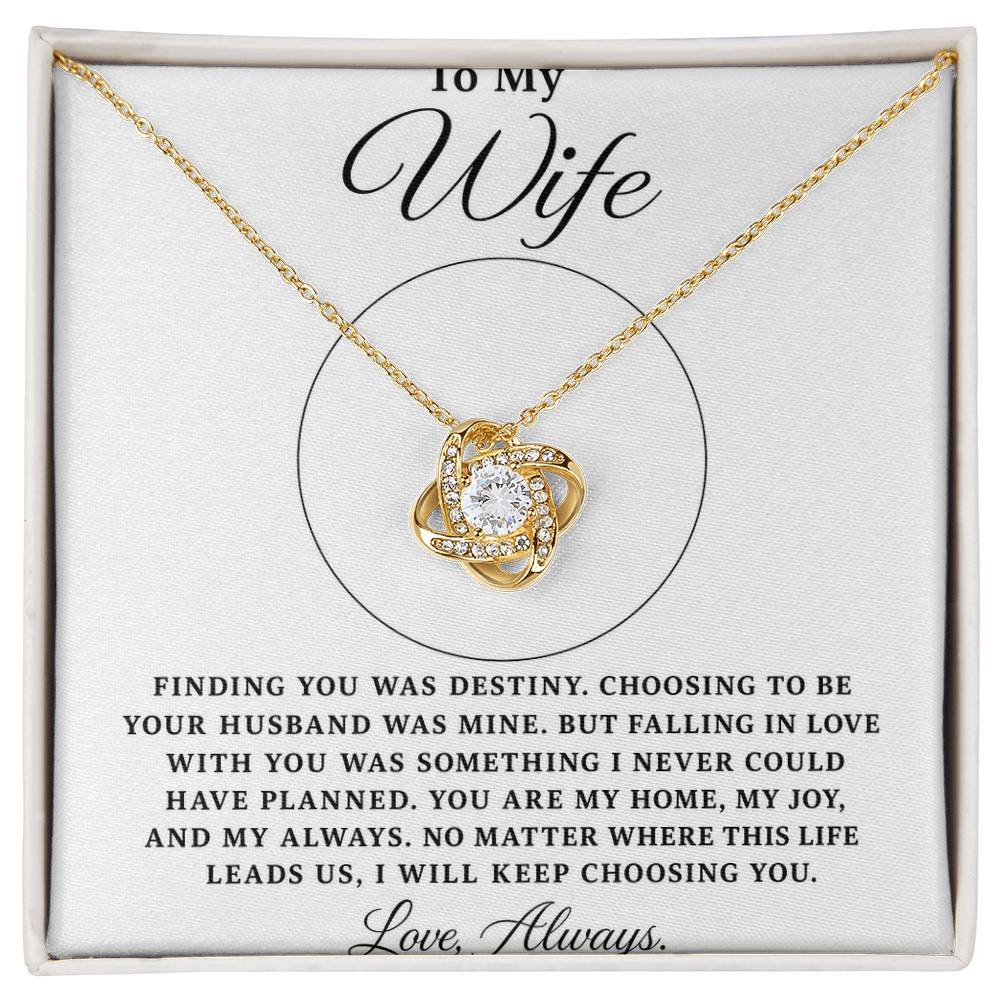 To My Wife Love Knot Necklace with Oezzo message card – photo 2