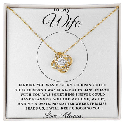 To My Wife Love Knot Necklace with Oezzo message card – photo 2