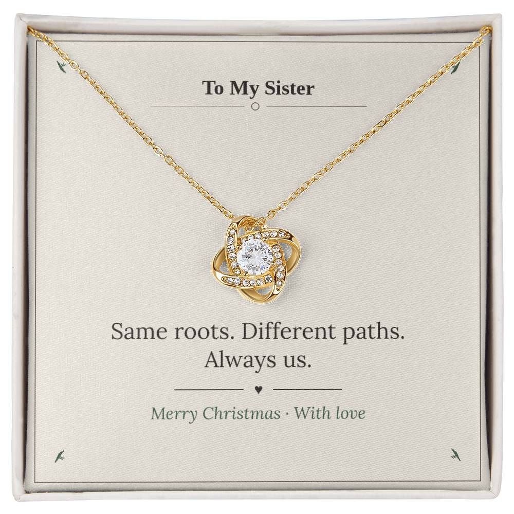 To My Sister Love Knot Necklace v2