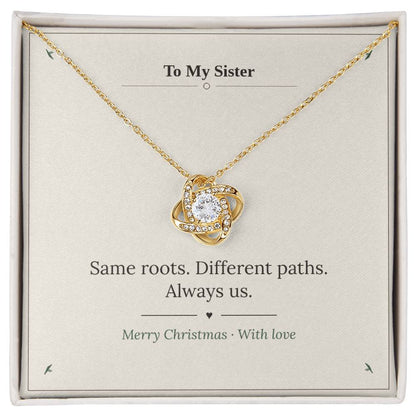 To My Sister Love Knot Necklace v2