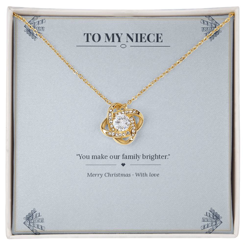 To My Niece Love Knot Necklace with Oezzo message card – photo 2