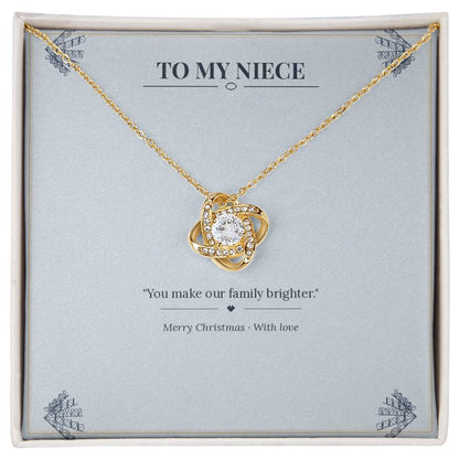 To My Niece Love Knot Necklace with Oezzo message card – photo 2