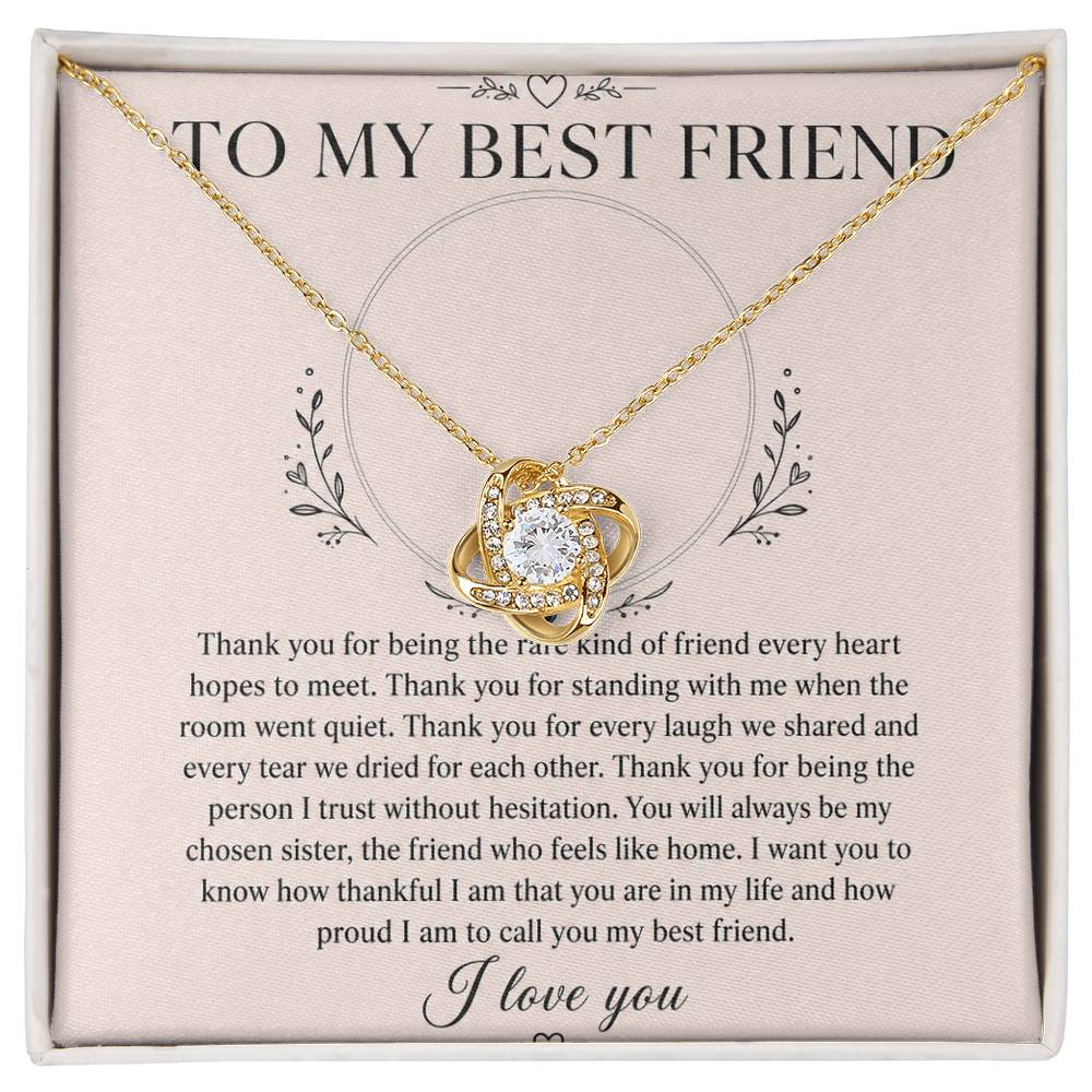 To My Best Friend Love Knot Necklace with Oezzo message card – photo 2