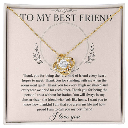 To My Best Friend Love Knot Necklace with Oezzo message card – photo 2