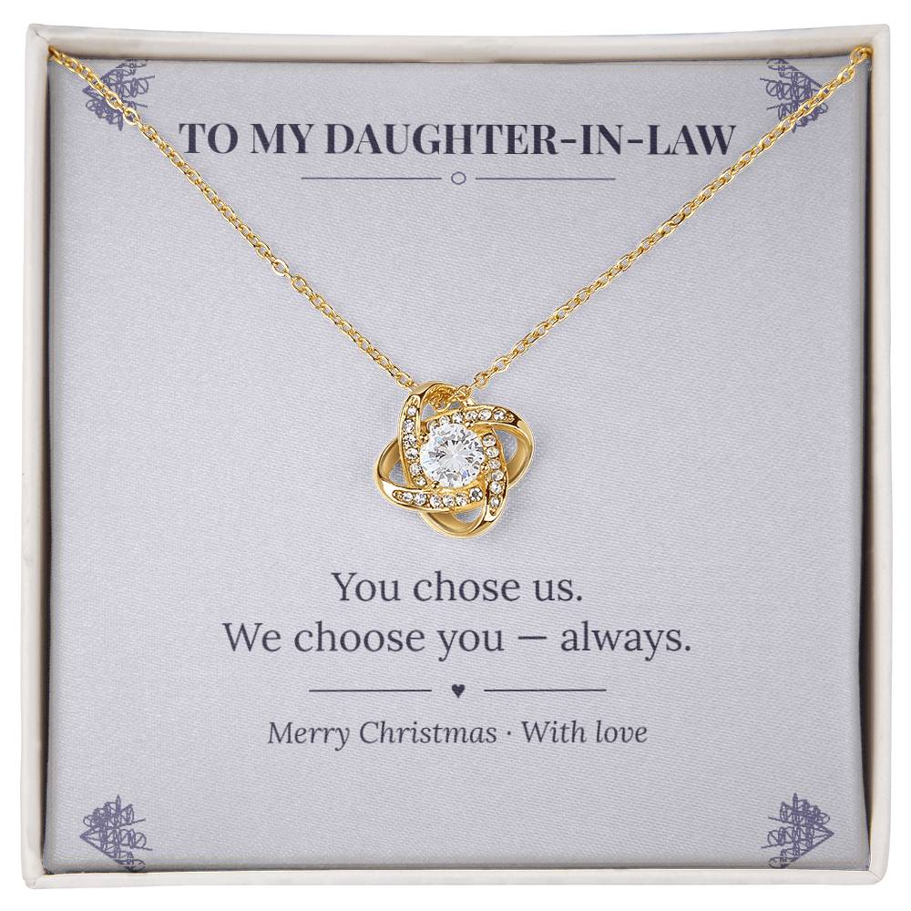 To My Daughter-in-Law Love Knot Necklace with Oezzo message card – photo 2