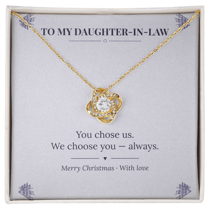 To My Daughter-in-Law Love Knot Necklace with Oezzo message card – photo 2