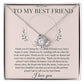 To My Best Friend Love Knot Necklace with original Oezzo message card in gift box