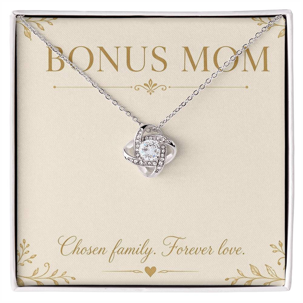 Bonus Mom Love Knot Necklace with original Oezzo message card in gift box